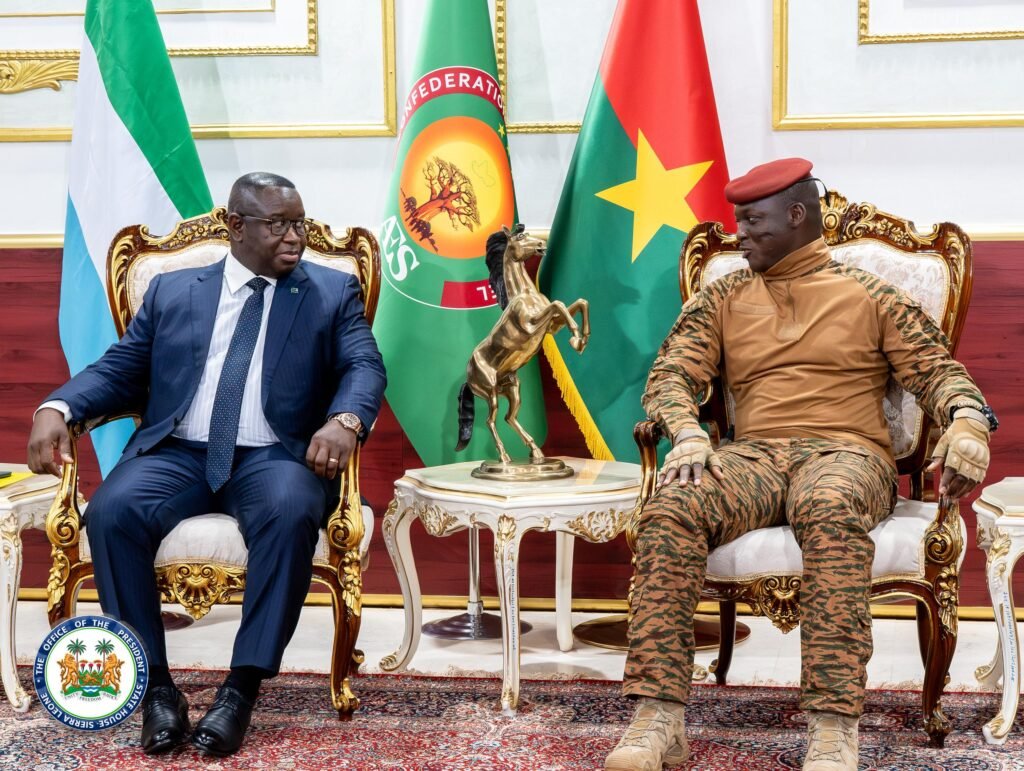 ECOWAS Chairman Julius Maada Bio Visits Burkina Faso’s Traoré in Landmark Meeting